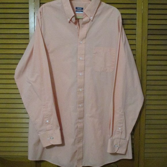Izod men's shirt light peach long sleeve button down casual size 18 1/2 Tall - Picture 1 of 9